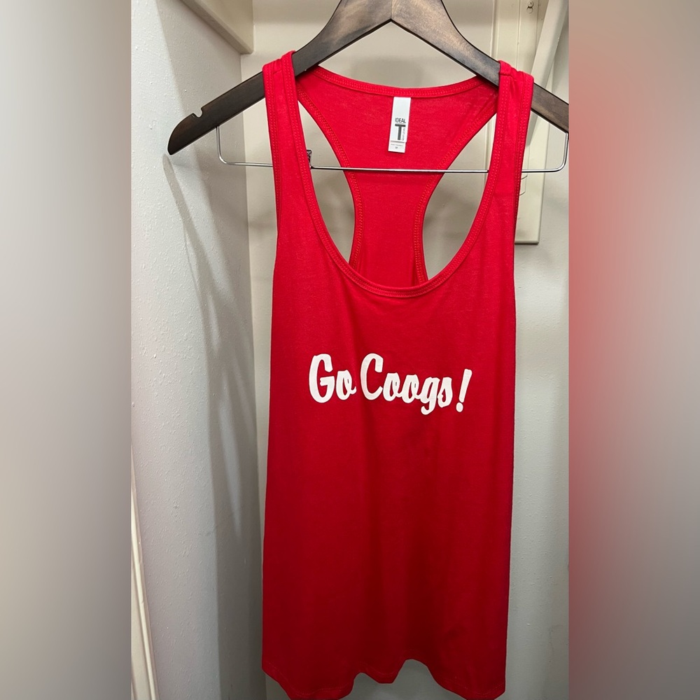 Women's Red Racerback Tee - Go Coogs!
